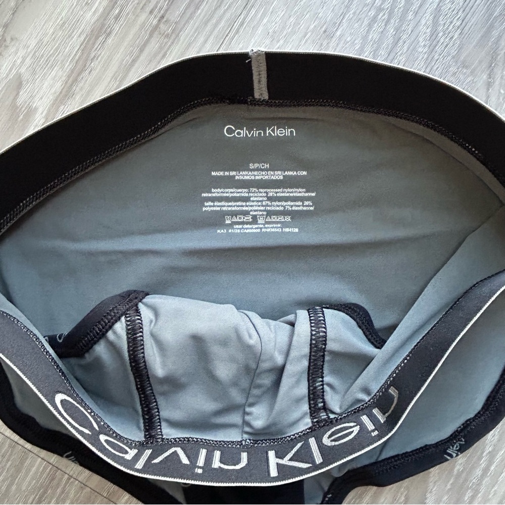 Calvin Klein | Brushed Microfiber Stretch Hip Brief in Black Logo Print (Small) - Picture 10 of 15